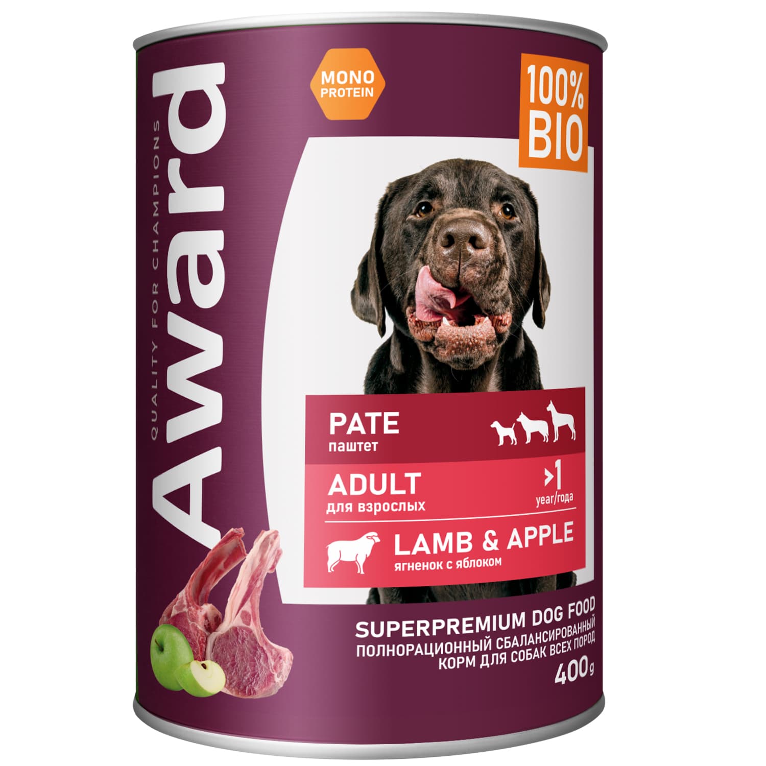 Award Adult паштет из ягненка 400г