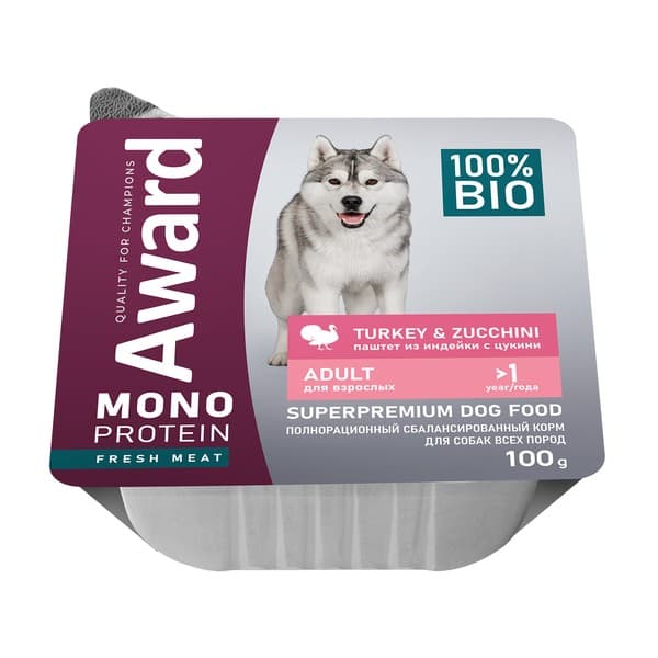 Award Adult Monoprotein паштет из индейки 100г