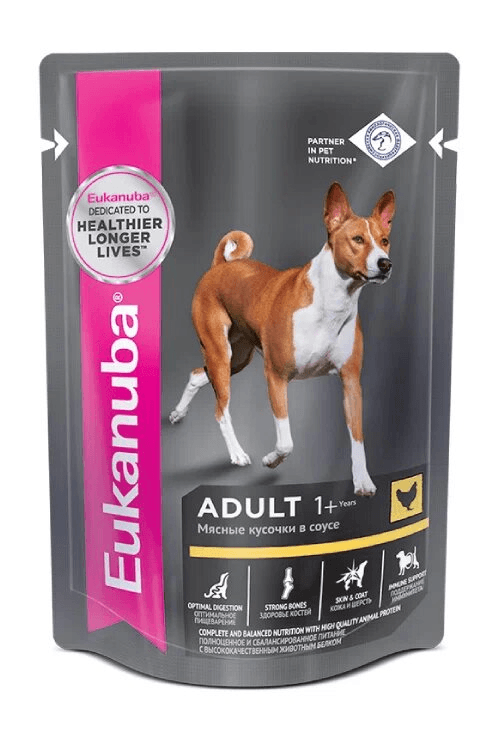 Eukanuba влажный корм для взрослых собак с курицей в соусе  100гр