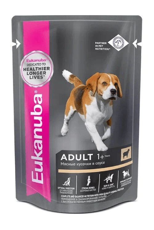 Eukanuba влажный корм для взрослых собак с ягненком в соусе  100гр