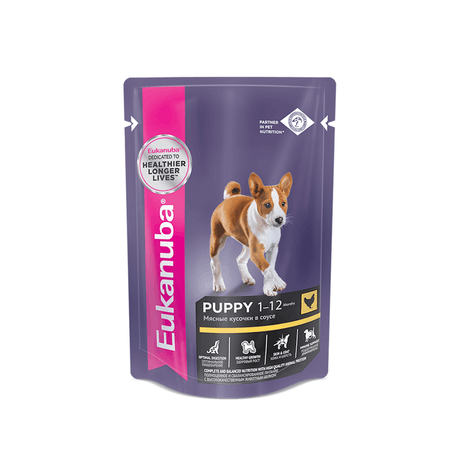 Eukanuba влажный корм для щенков с курицей  в соусе  100гр